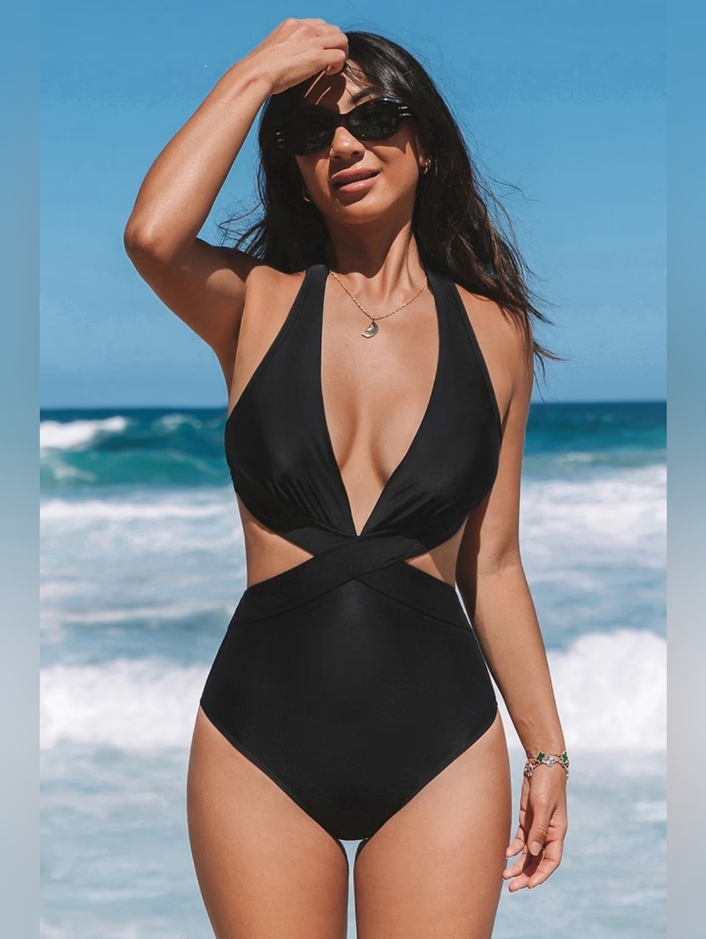 Silver Screen Siren Black Monokini Swimsuit 💥 BRAND NEW 💥